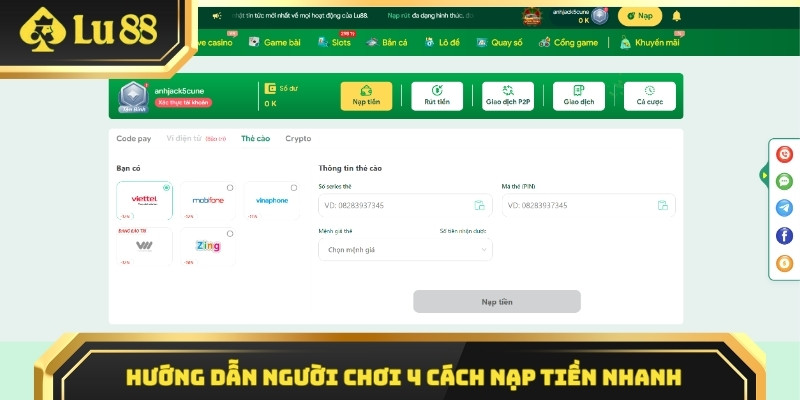 nạp tiền Lu88